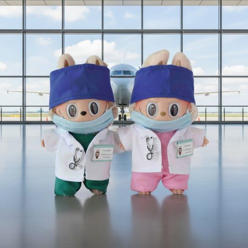 [仅衣服]17cm拉布布娃衣医生服装扮套装配饰搪胶玩具盲盒公仔换装