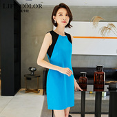 A字裙秋冬新款 背心裙毛呢连衣裙女无袖 中长款 收腰显瘦马甲裙