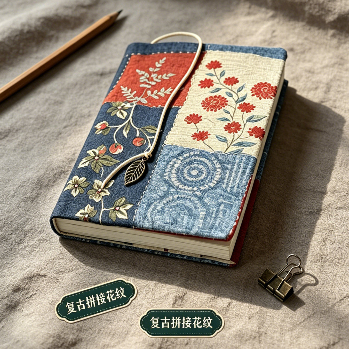 复古布书套可调节布艺书衣书皮书本保护套书封皮书壳手帐本手账本