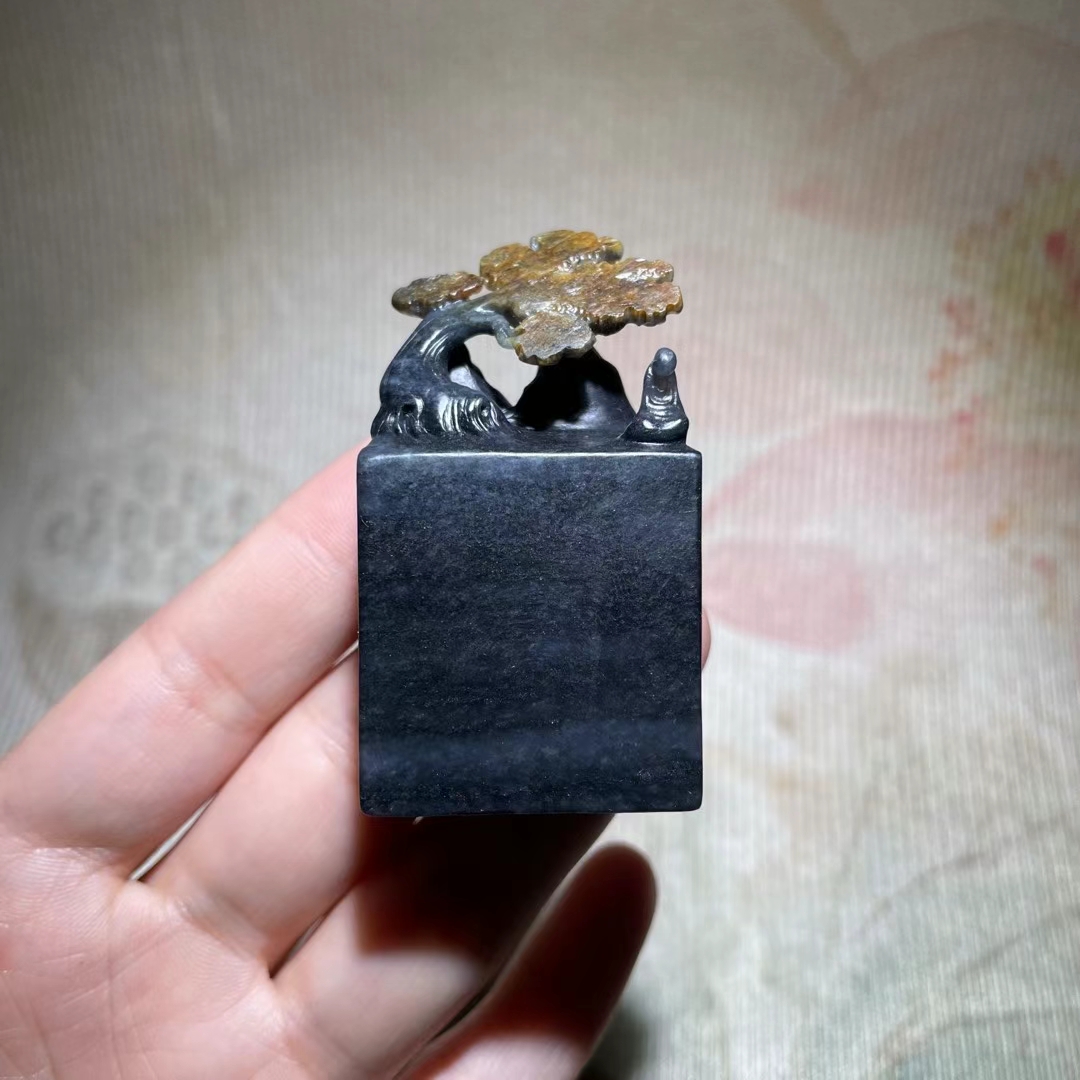 和田青花籽料松下悟道印章