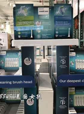 美国直邮 飞利浦电动牙刷钻石洁面刷头替换6支装hx6962/9046/6066