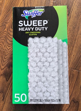 美国进口swiffer sweeper 50片加厚款拖把干巾静电除尘布替换装