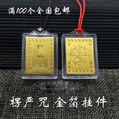 楞严金箔挂件 挂件亚克力密封防水红绳牌吊坠大悲药师 大小号