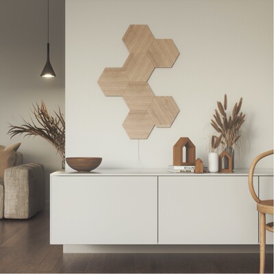 nanoleaf elements木纹智能奇光板日式实木色LED六角灯homekit.
