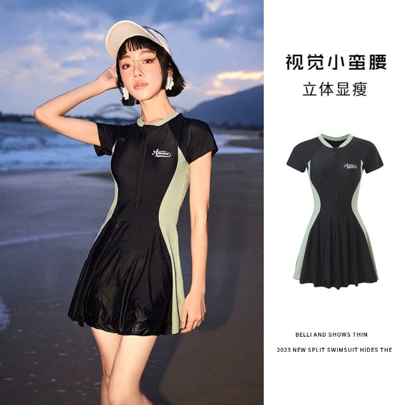 泳衣女款大码胖mm2025新款遮肉显瘦游泳衣连体微胖女孩泡温泉泳装