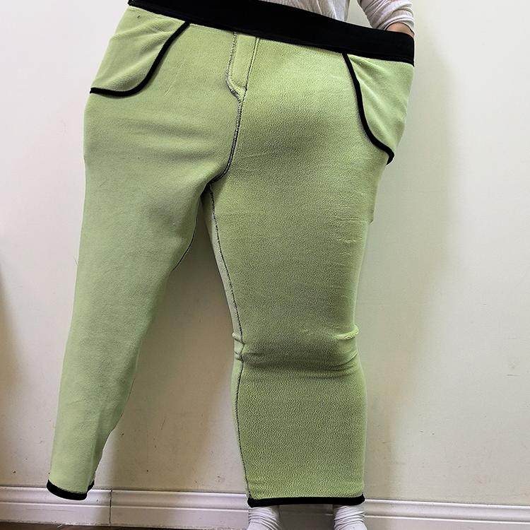 加肥加大码女装冬季耐磨小黑裤奥粒绒小脚裤加绒打底裤胖MM300斤