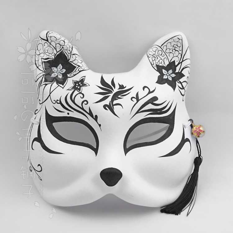 手工定制手绘狐狸猫面具游戏cosplay舞会剑三万花衍生浮花浪蕊