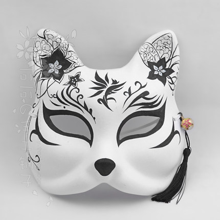 手工定制手绘狐狸猫面具游戏cosplay舞会剑三万花衍生浮花浪蕊