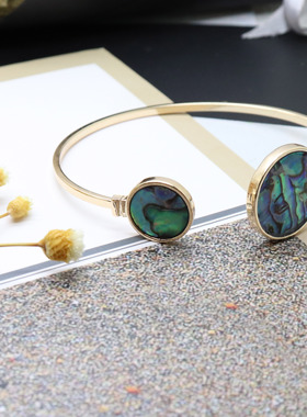 质感开口可调节鲍鱼贝日韩风手环