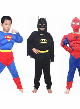 复仇者联盟肌肉版蝙蝠侠超人蜘蛛侠雷神绿巨人钢铁侠演出服