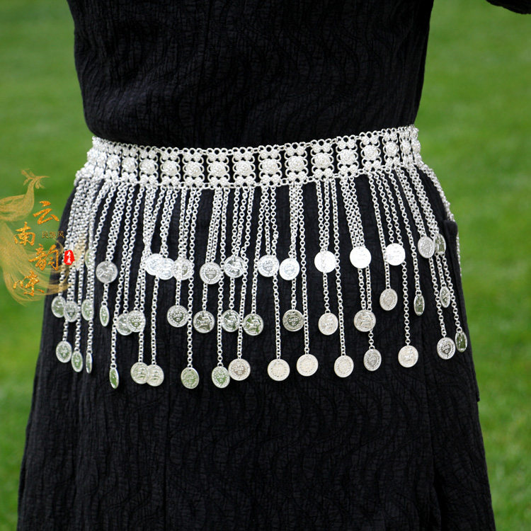 苗族瑶族彝族腰链纯手工艺术品腰链腰带民族风饰品舞台表演配饰