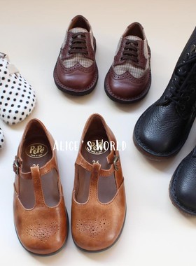 Alice World | PEPE 22AW秋冬儿童马毛拖鞋复古皮鞋靴子