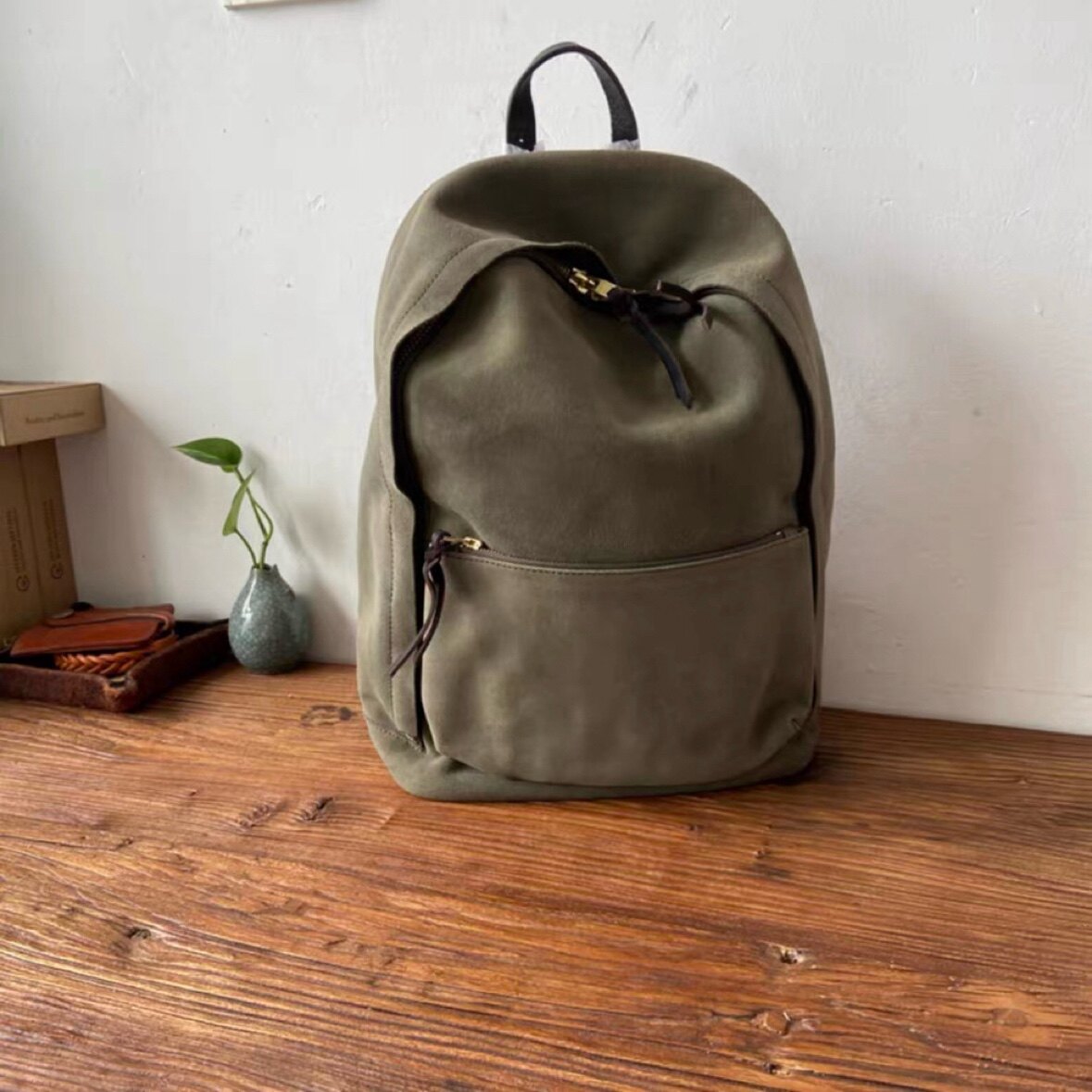 非phillip Lim限量复古真皮男士电脑双肩包背包牛皮轻便新款软皮