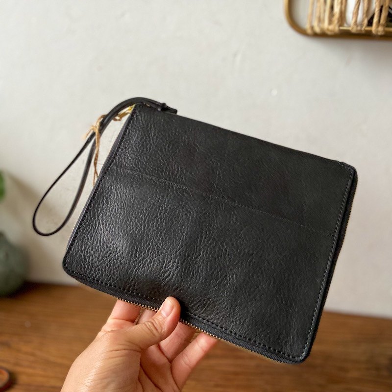 复古质感男生夹包手拿包夏季牛皮手工包时尚休闲潮流手包可放ipad