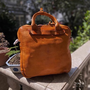 平静的狂野原创设计斜挎包男女复古手工真皮手提包简约单肩包潮