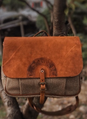 纯手工U.S.MAIL邮差包胡椒盐休闲男帆布潮斜挎包男单肩包复古背包