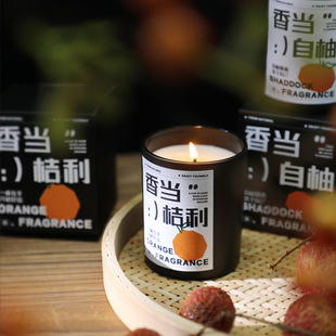 文创香薰蜡烛家用持久卧室内氛生日礼物白桃柚子赤霞橘光桂花檀香