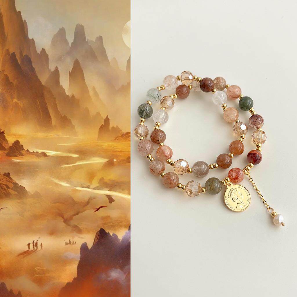 原创手工天然水晶手串淡水珍珠复古气质手链手饰品设计感巨好看的