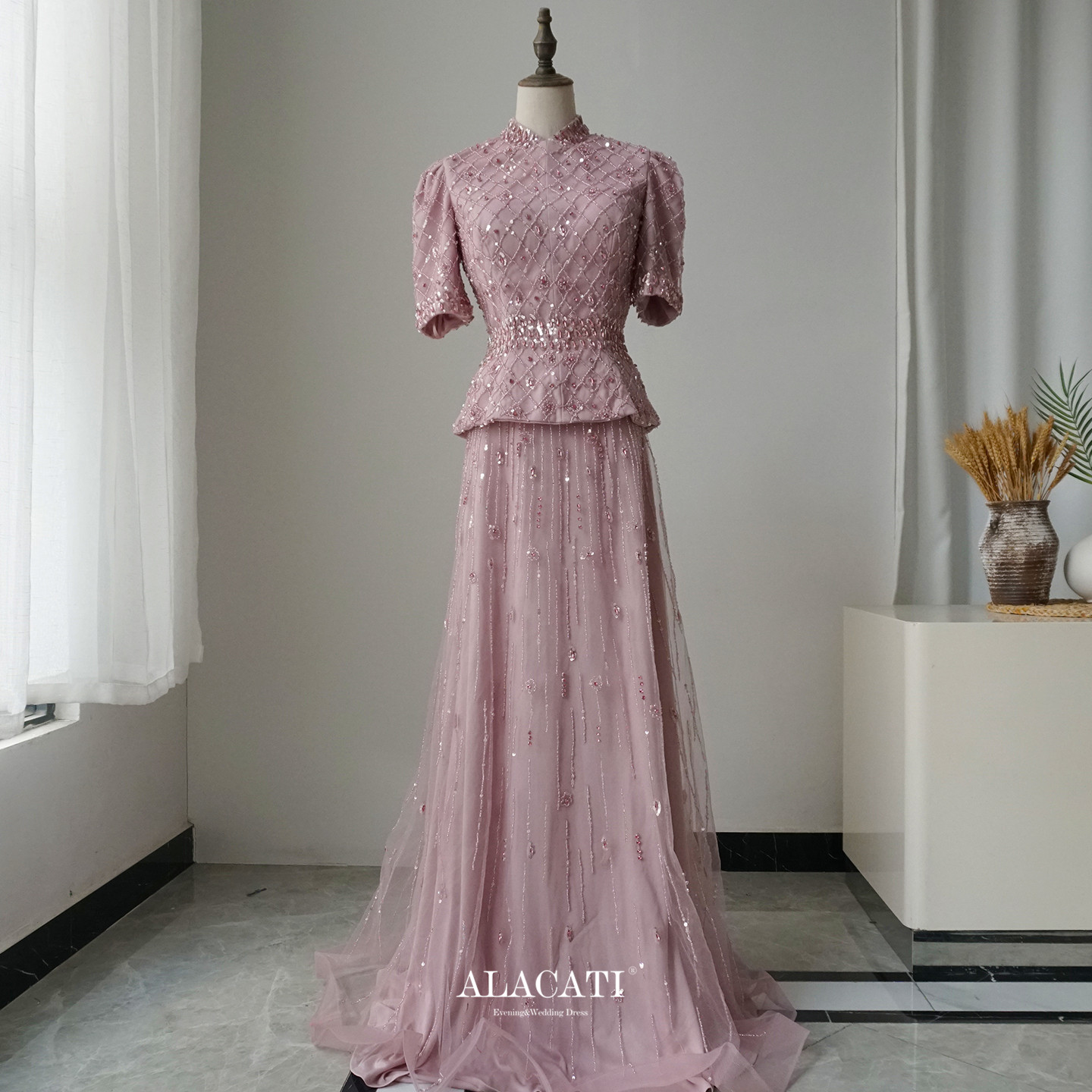 Alacati 新款高端重工优雅分体显瘦大摆晚礼服年会晚宴妈妈装外贸