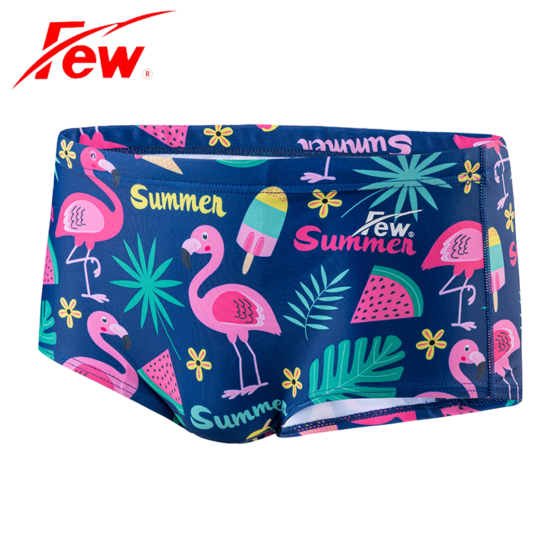 飘FEW泳裤新品专业训练男士小平角比赛竞速学生速干印花青少年裤