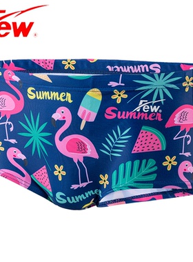 飘FEW泳裤新品专业训练男士小平角比赛竞速学生速干印花青少年裤