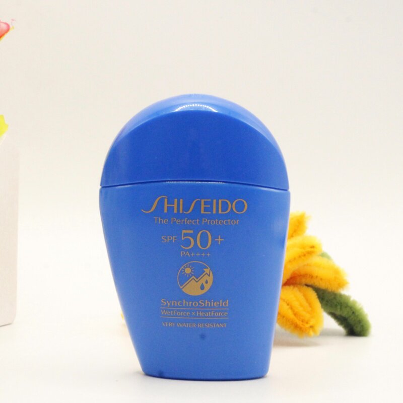 无惧水汗 资生堂蓝胖子防晒乳霜50ml防水水润控油清爽隔离乳spf50