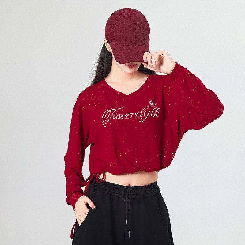 纤瑞雪工厂【535款洒金长袖】高弹莫代尔棉抽绳宽松时尚秋季新品,运动/瑜伽/健身/球迷用品,广场舞套装,淘宝优惠券,粉丝福利购,淘宝优惠卷