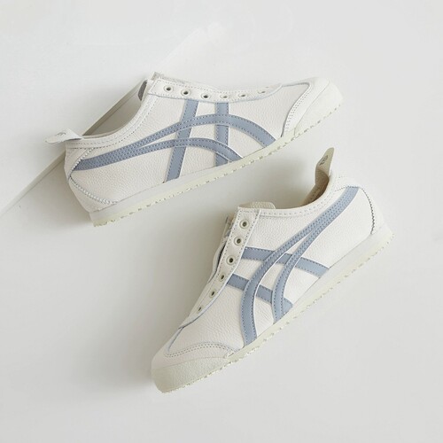 Onitsuka Tiger鬼冢虎浅灰全牛皮一脚蹬男女鞋休闲鞋1183B815-200