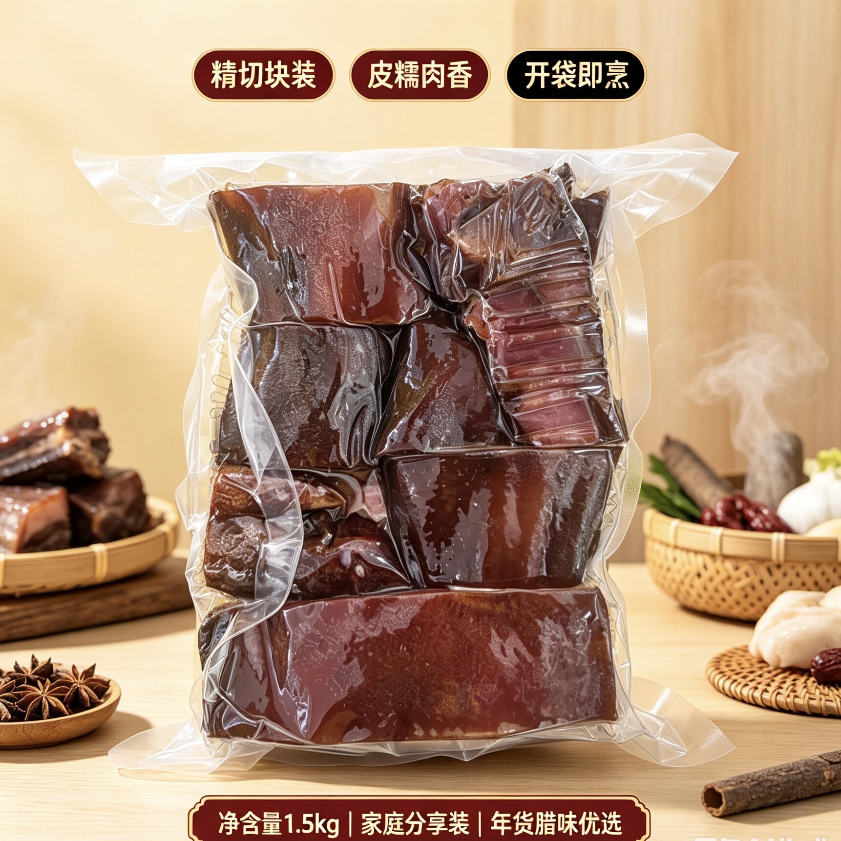 贵州特产东南印象腊猪脚杆腊猪蹄正宗农家柴火烟熏猪肉新鲜腊肉