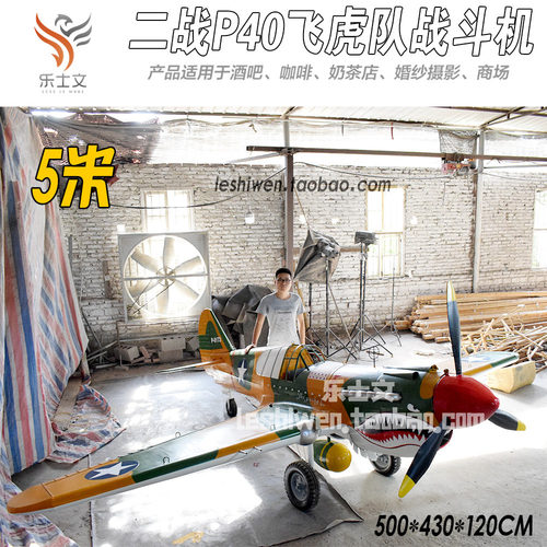 二战飞虎队P40战斗机铁皮飞机