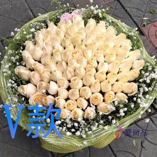 生日祝寿白玫瑰江西九江花店送花湖口县彭泽县瑞昌市同城鲜花快递