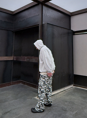 Cseven双层帽衫加绒500克重磅boxy短宽落肩罗素纯色连帽卫衣男女