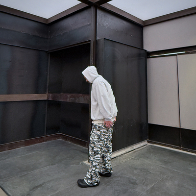 Cseven双层帽衫加绒500克重磅boxy短宽落肩罗素纯色连帽卫衣男女