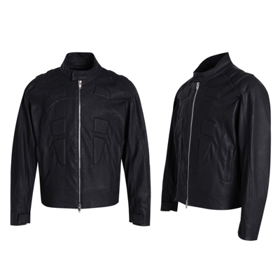 机车龟甲垫片夹克立领短款