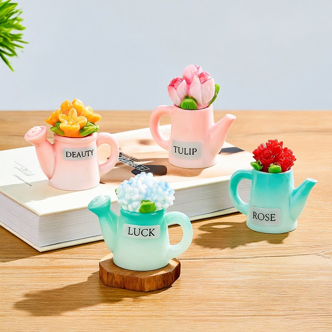 微景观摆件仿真水壶鲜花植物盆栽