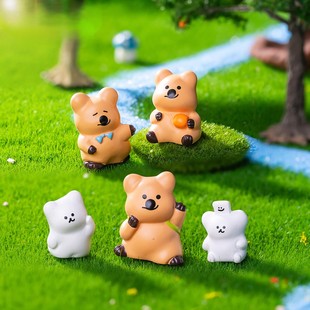 微景观创意柿子椒熊休闲动物盲盒装饰品配件办公室桌面迷你小摆件