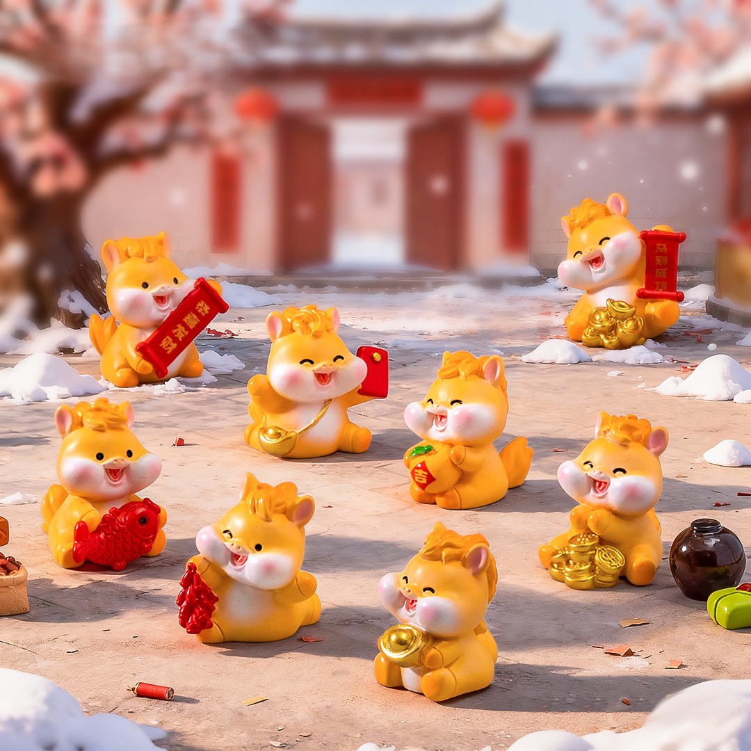 仿真新年招财马上有钱小马公仔