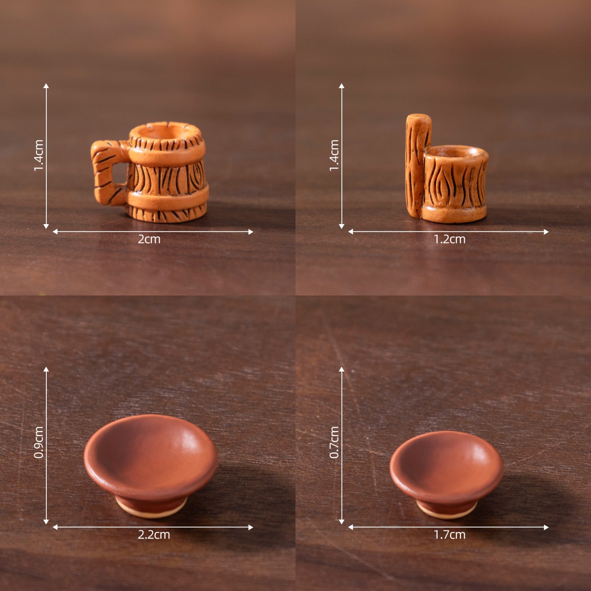 微景观仿真小酒碗复古小酒桶酒勺