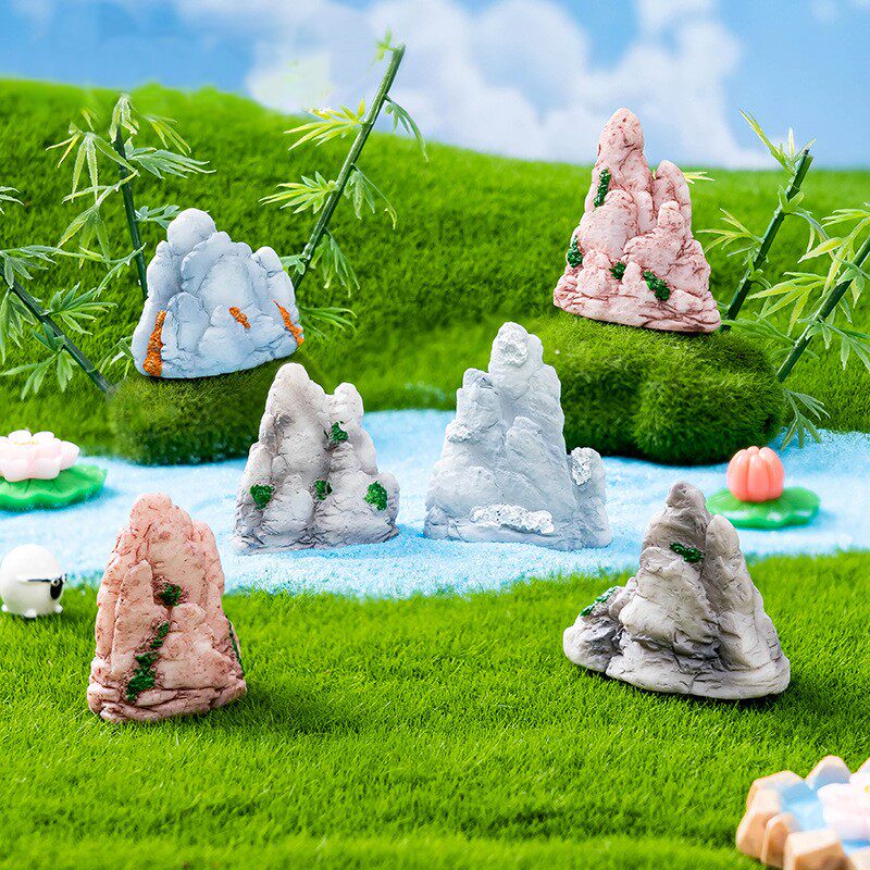 微景观仿真假山造景装饰品创意树脂工艺品摆件水族鱼缸生态瓶摆件