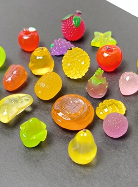 仿真夜光小水果 微景观丑橘柿饼菠萝苹果榴莲 桌面车载中控台摆件