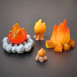 仿真迷你火堆火苗火把烧火篝火小摆件微景观盆景园艺造景diy装饰