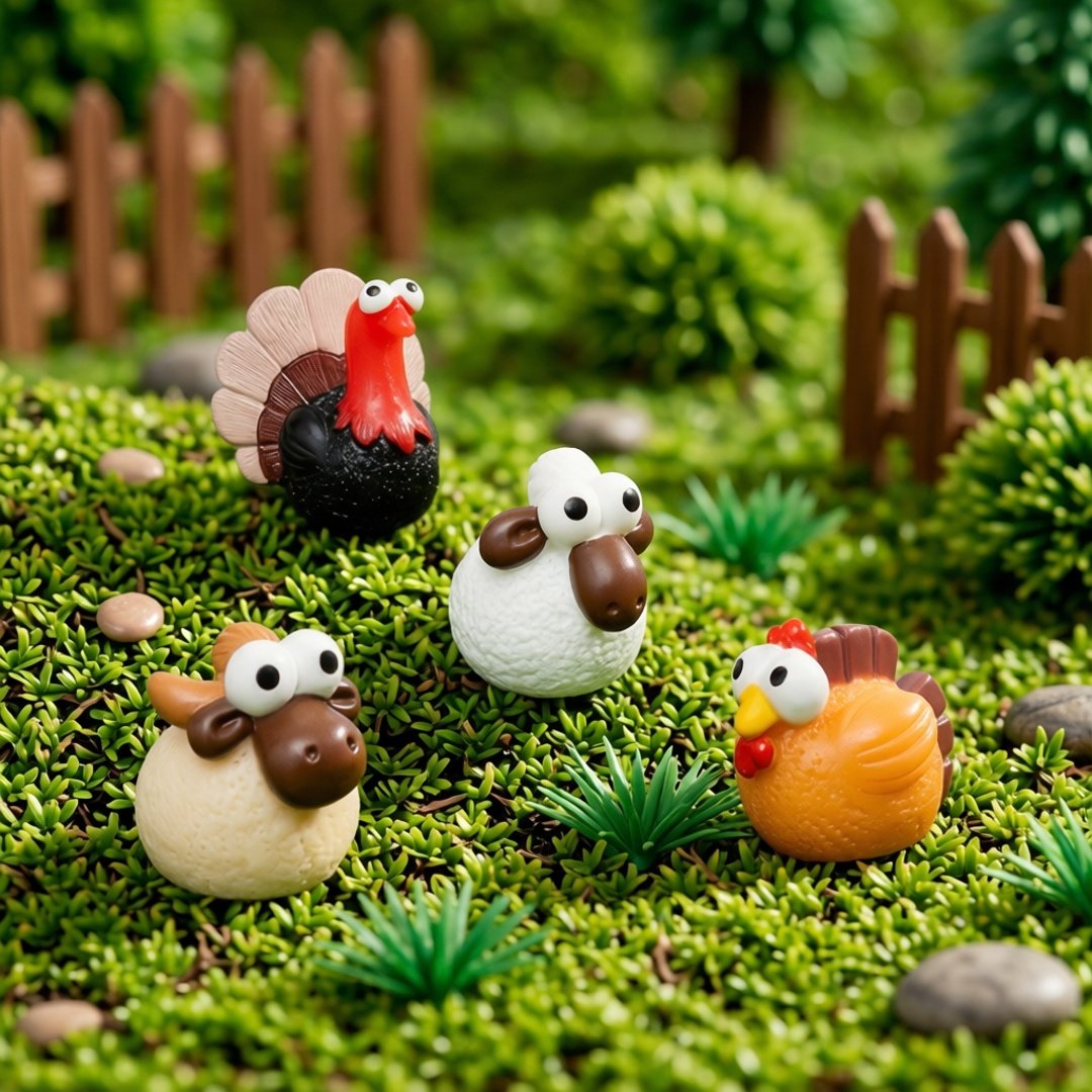 微景观仿真大眼睛火鸡牛羊动物模型 农场diy造景装饰桌面车载摆件,玩具/童车/益智/积木/模型,奶油胶/树脂DIY配件,淘宝优惠券,粉丝福利购,淘宝优惠卷