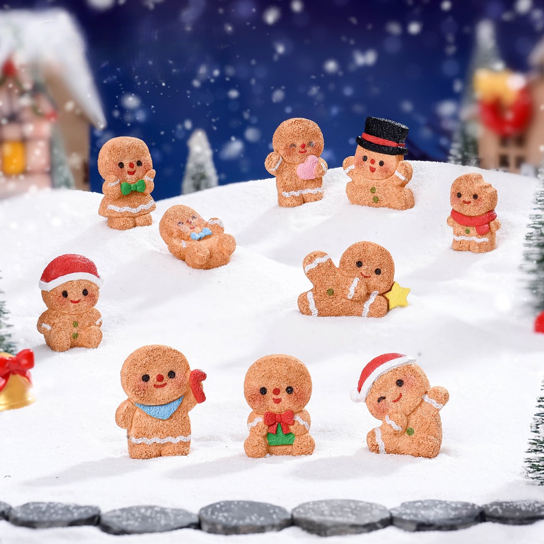 微景创意可爱圣诞姜饼人娃屋雪景