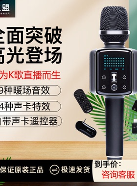 权盟Q9双娱麦话筒音响一体麦克风无线蓝牙直播全民K歌权盟麦克风