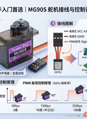 伺服舵机  SG90 MG90S 9g舵机 450直升机 小车伺服器 180度 360度