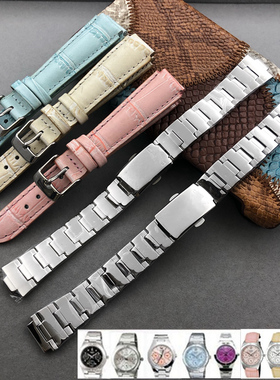 乐乐表行 适配卡西欧表带1343 LTP-2069D/2083D钢带手表链配件8mm