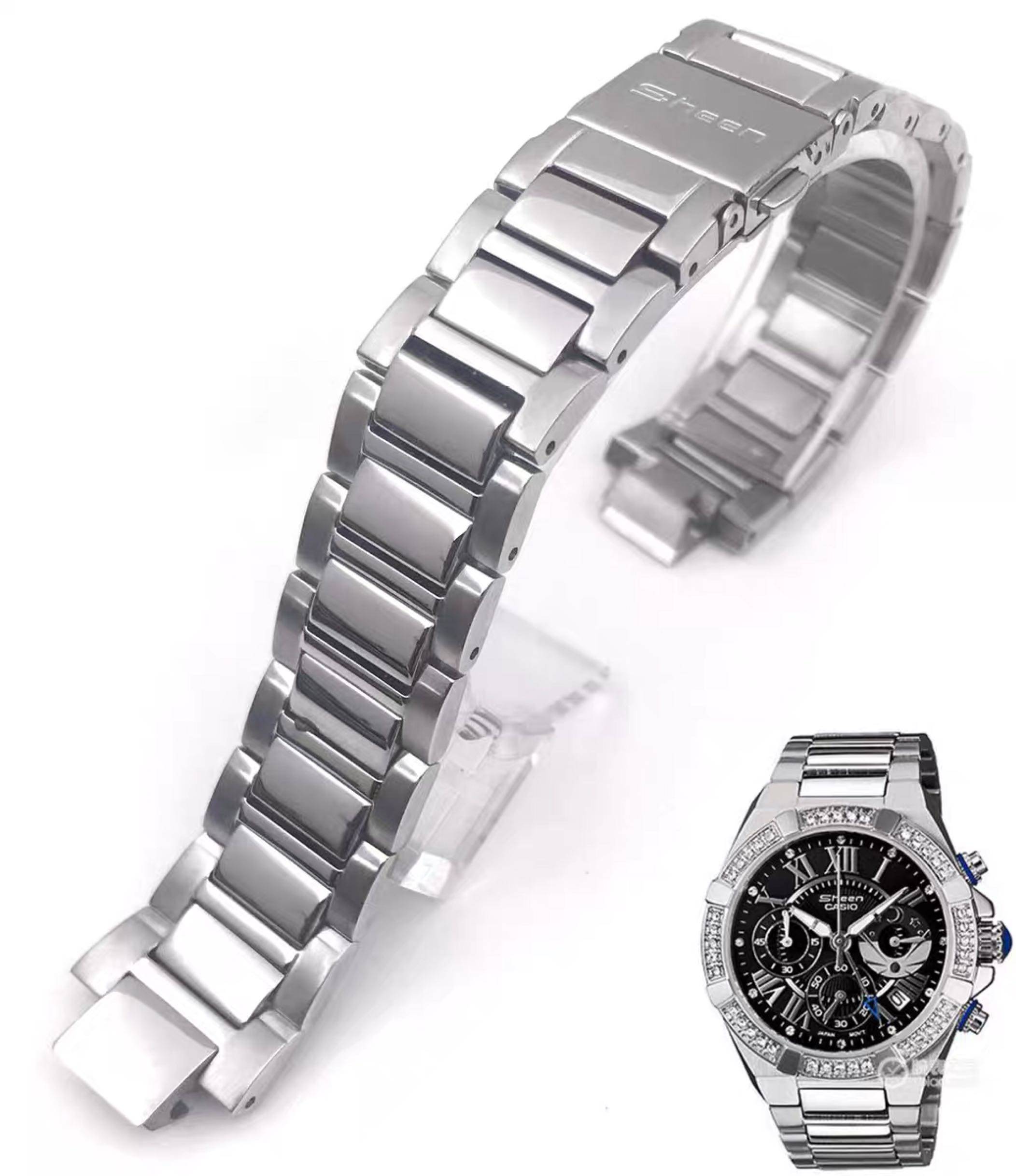 卡西欧适配女士金属手表带