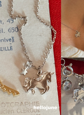 hellojune 925银 马年小马项链