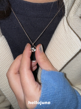 hellojune s925通体925银 椭圆星芒 项链