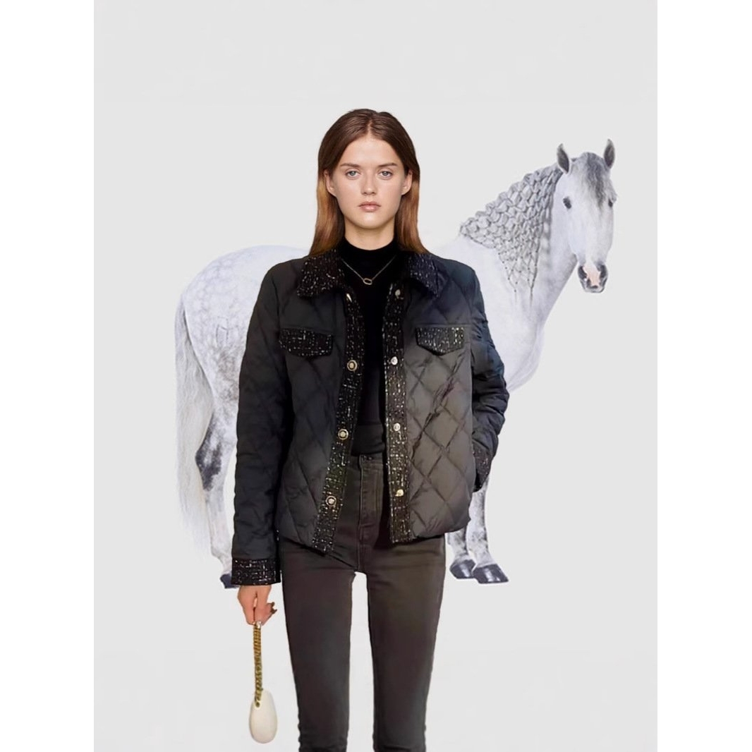 日韩新品小香风羽绒服女高级感冬季女式外套韩版鸭绒服新款短款女